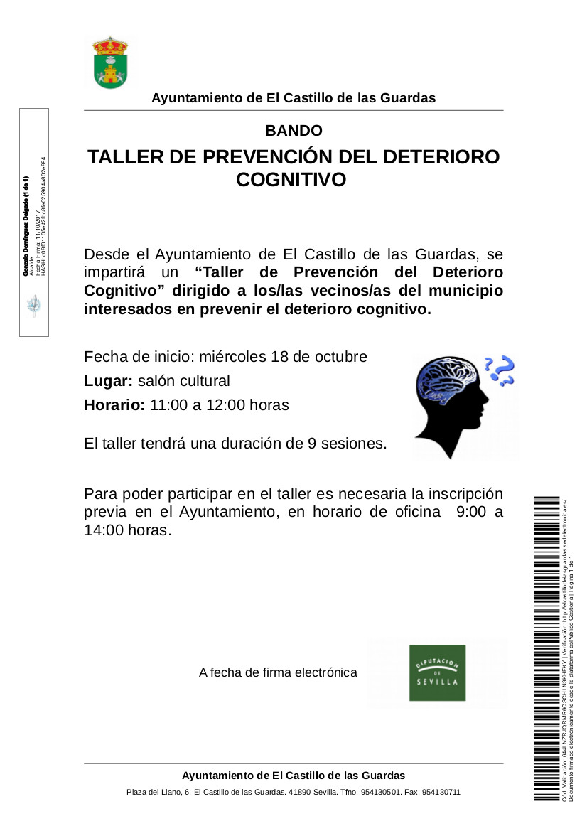 BANDO -TALLER DE PREVENCIÓN DEL DETERIORO COGNITIVO-