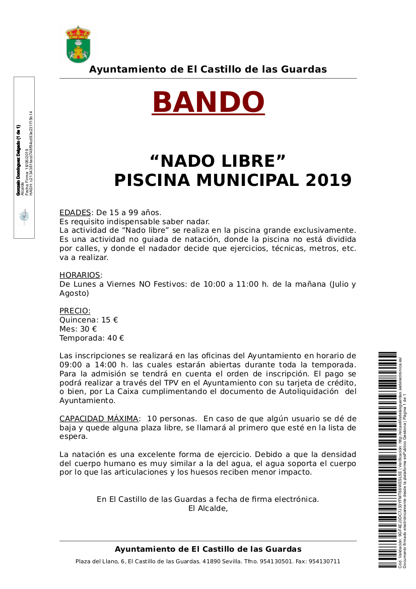 BANDO firmado nado libre 2019
