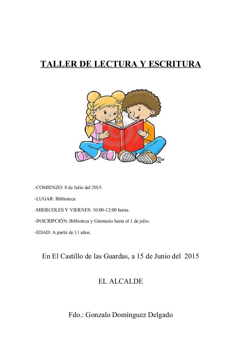 TALLER DE LECTURA Y ESCRITURA 2015