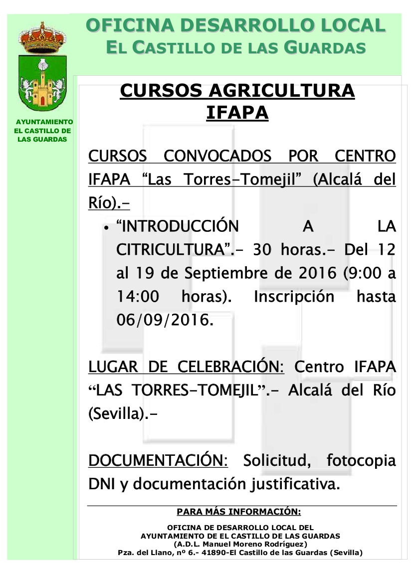 CARTEL 4 CURSOS IFAPA 2016