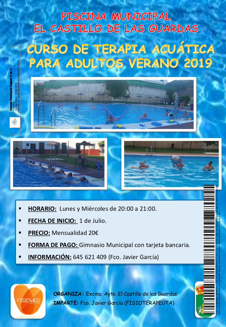 CARTEL TERAPIA ACUÁTICA 2019