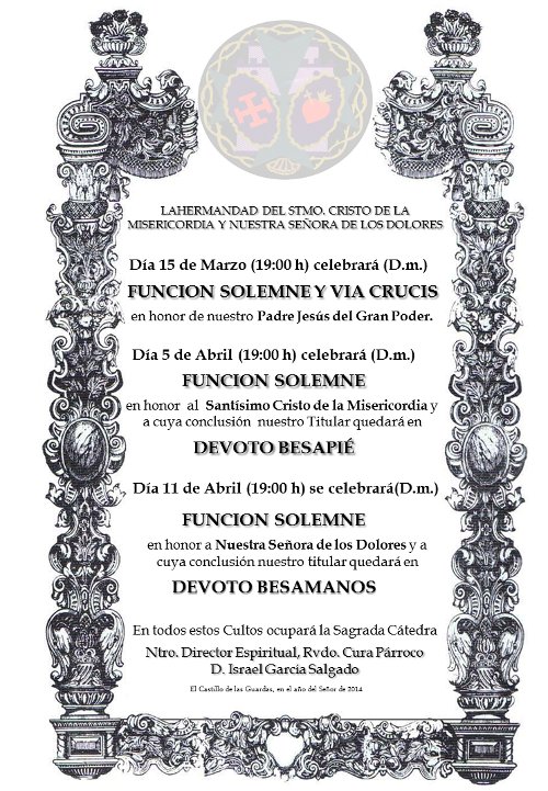 Cartel cultos Semana Santa 2014