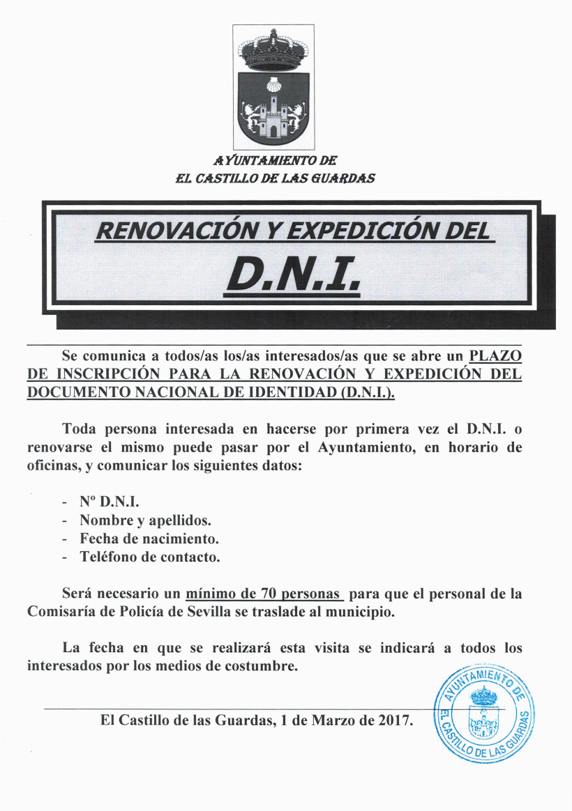 Cartel renovacion DNI