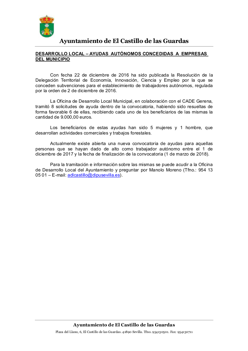 Informacion Ayudas autonomos concedidas 2016