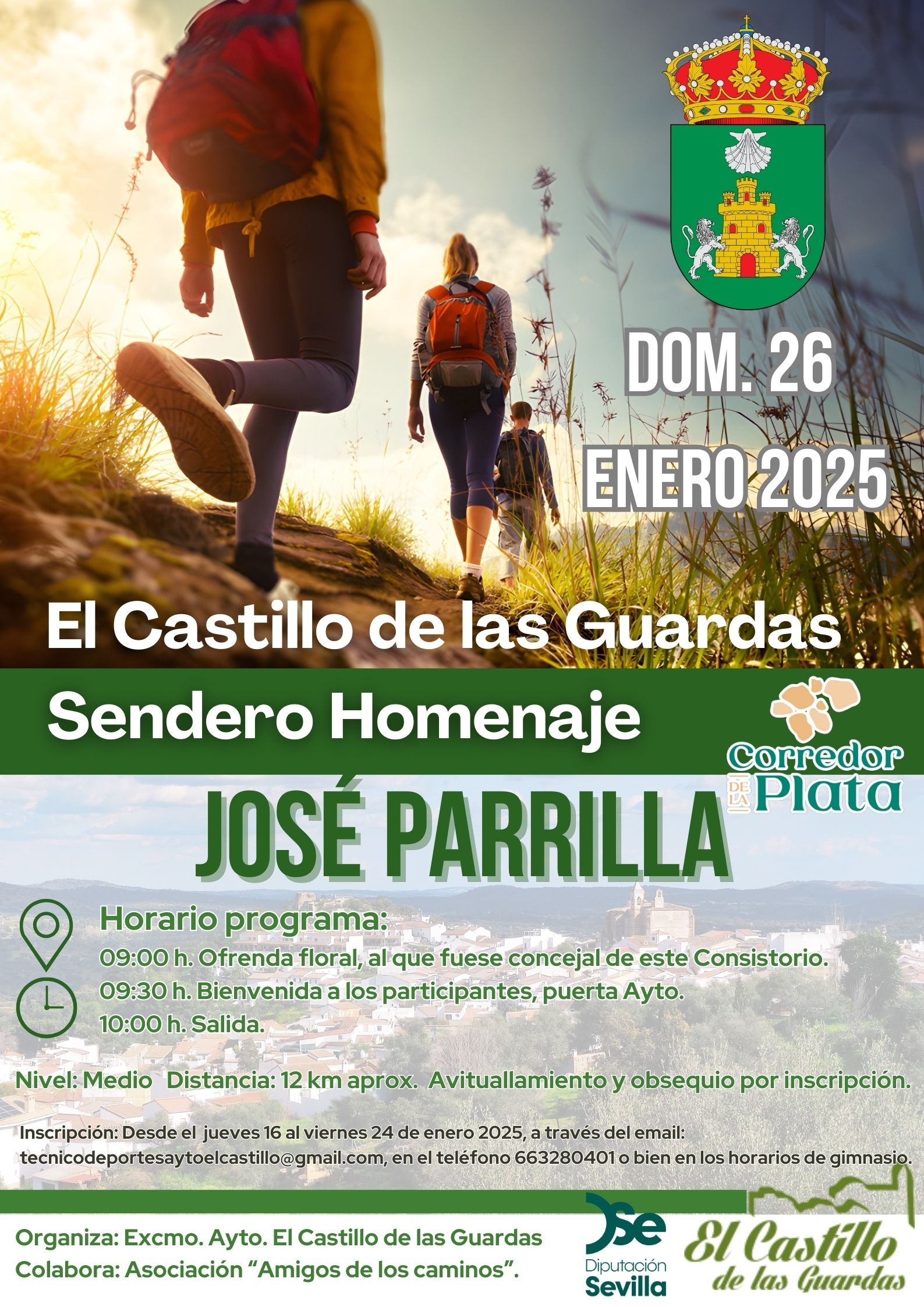 Póster Agencia de viajes Senderismo Sencillo Blanco y Verde(4)